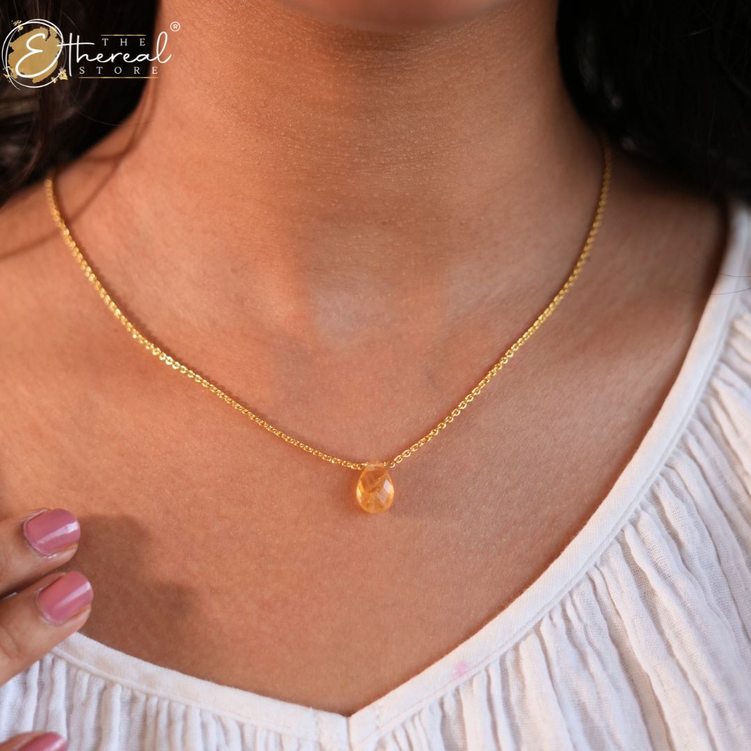 Citrine Drop Necklace