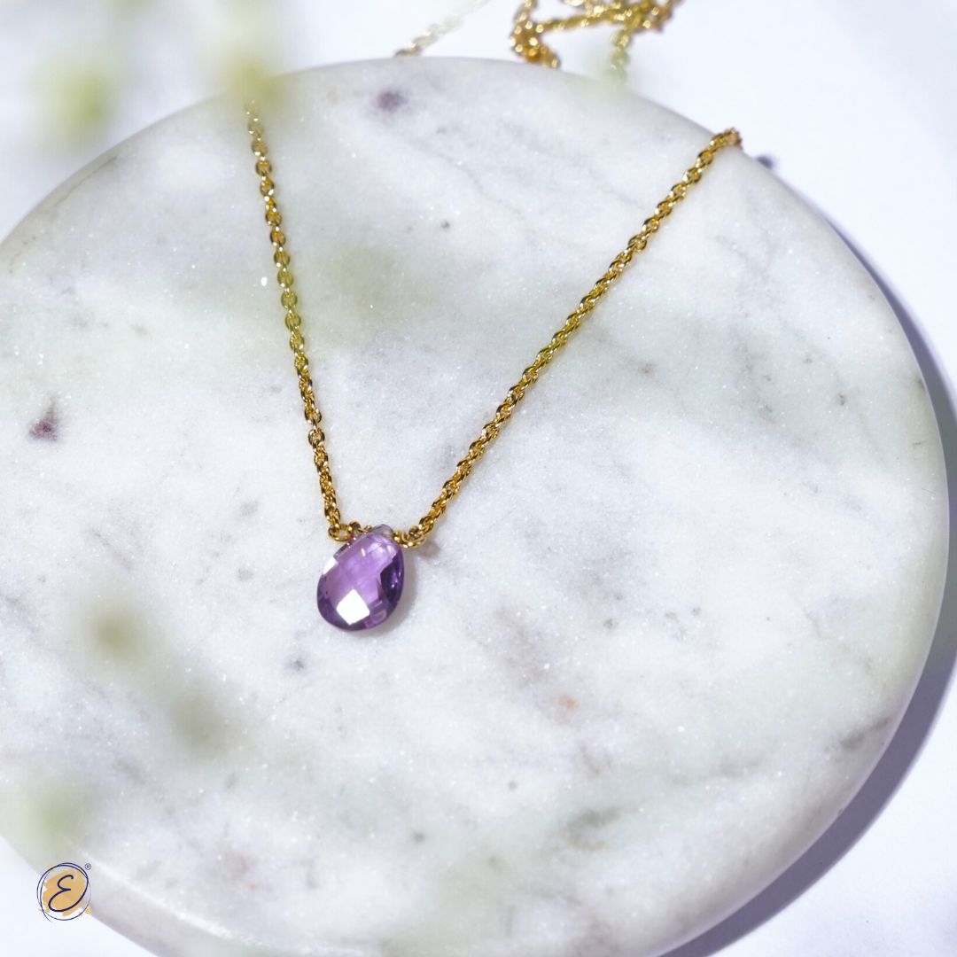 Amethyst Drop Necklace