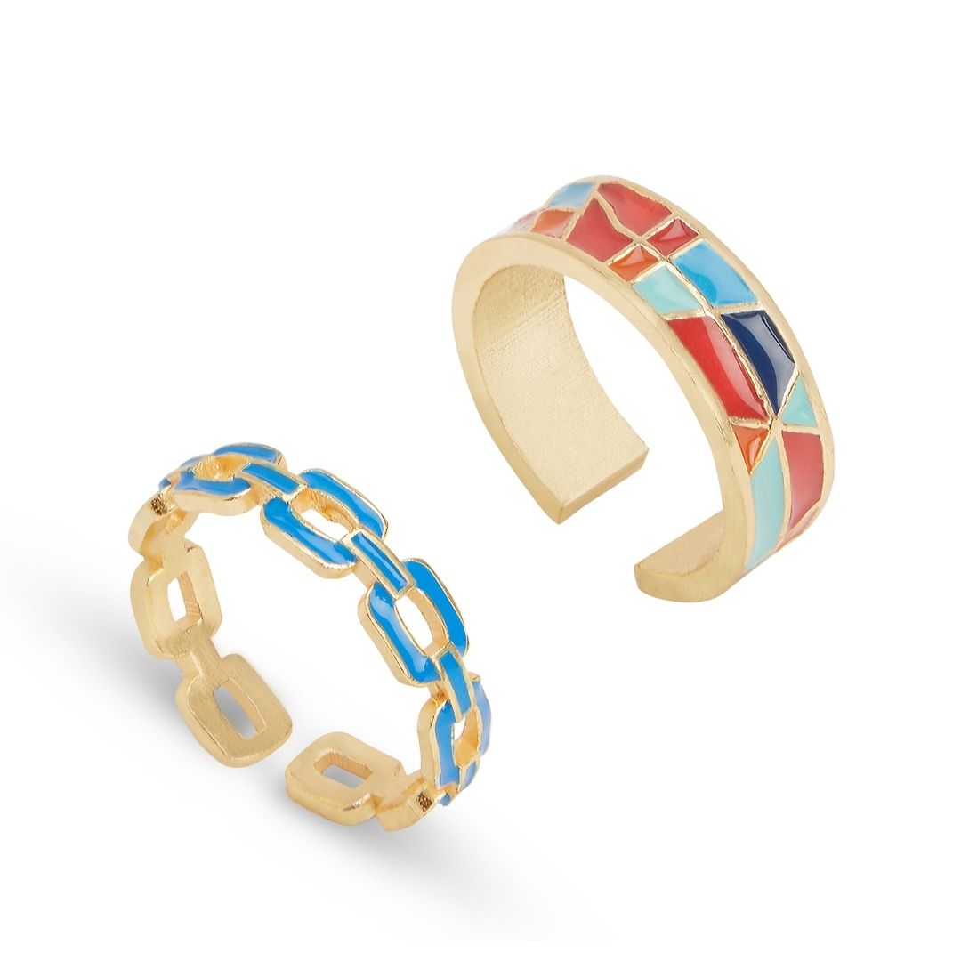 blue rings, stackable blue rings, cute blue rings, minimal blue rings, ring stack