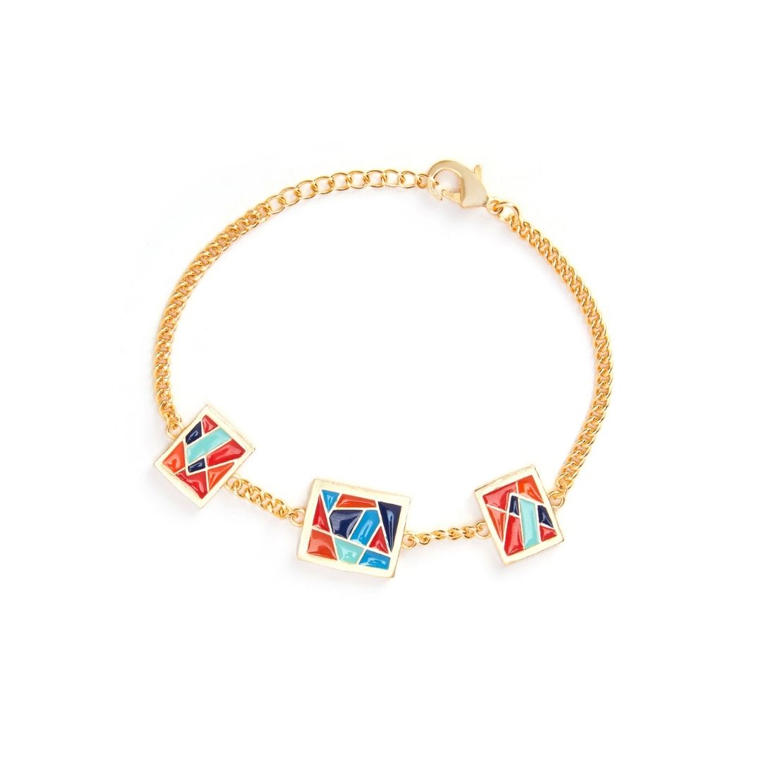 Wedge Bracelet Red & Blue