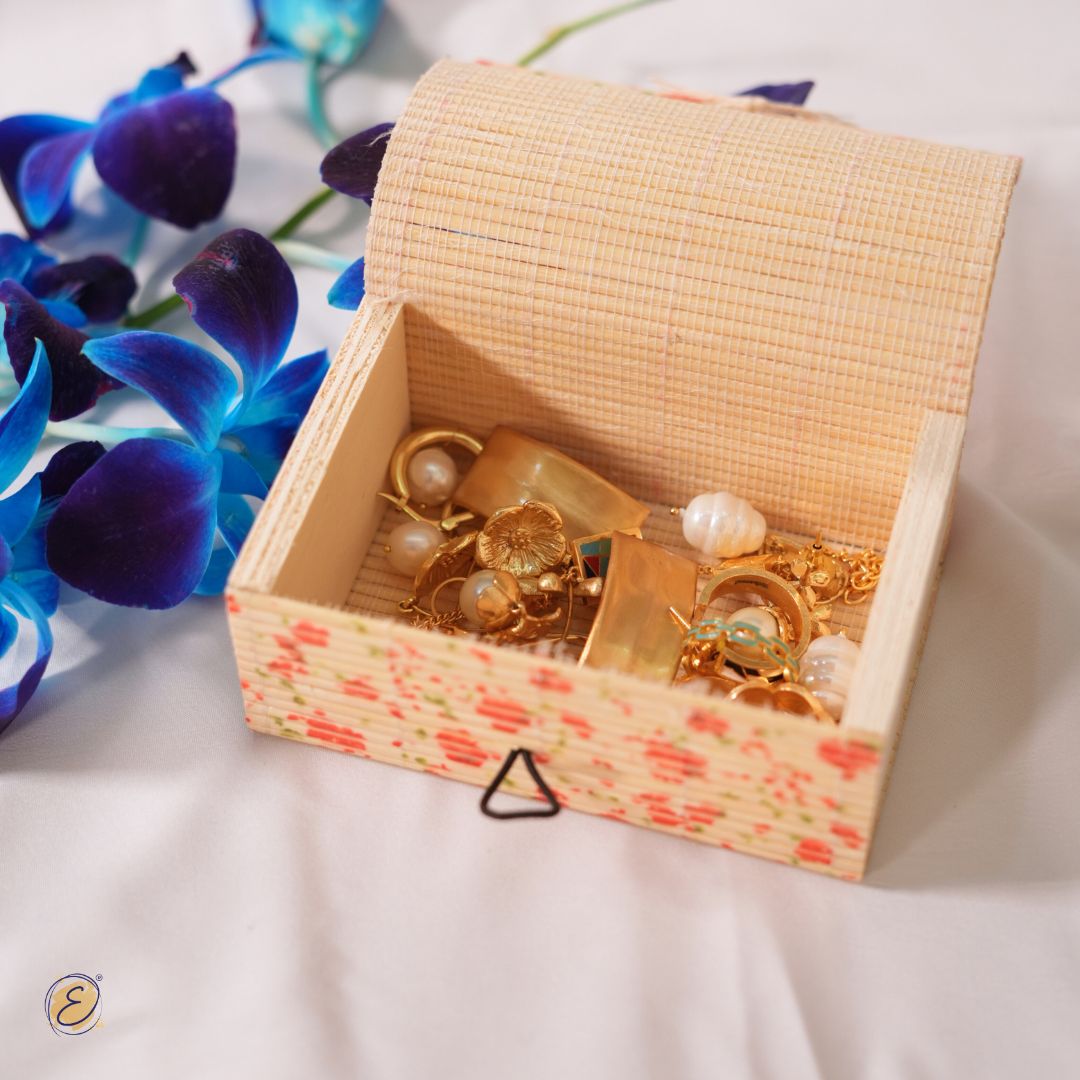 Cherry Blossom Bamboo Trinket Box