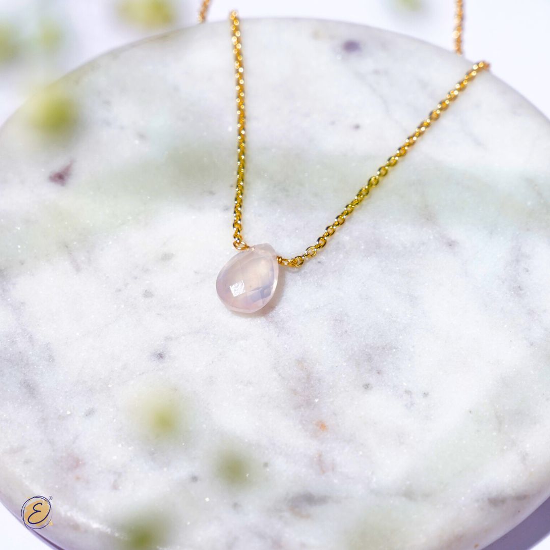 Rose Quartz Drop Necklace