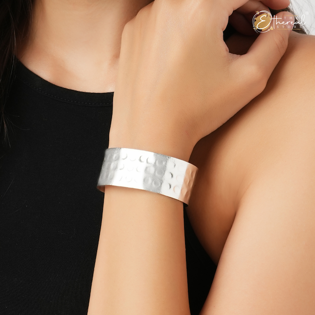 silver arm cuff bracelet