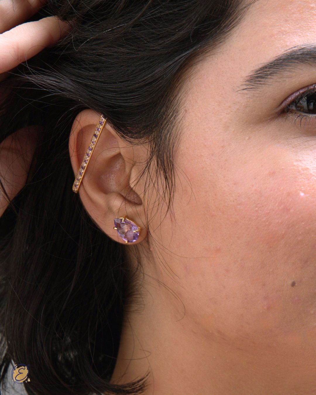 Aria Duo Sidekick Studs – Amethyst | PRE-ORDER