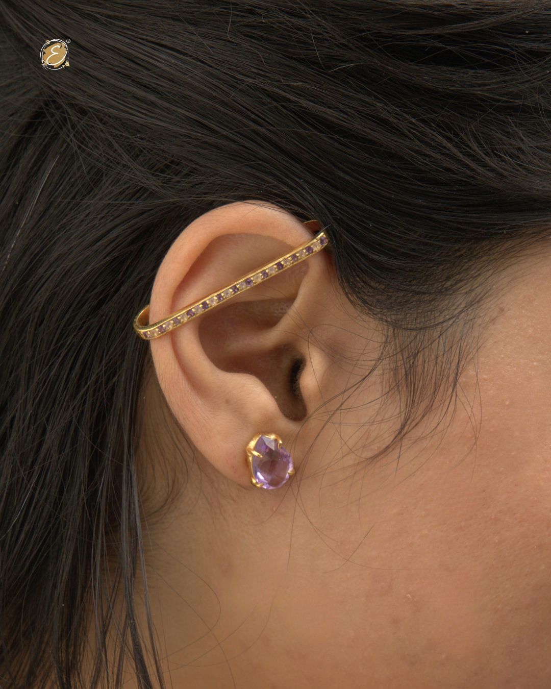Aria Duo Sidekick Studs – Amethyst | PRE-ORDER