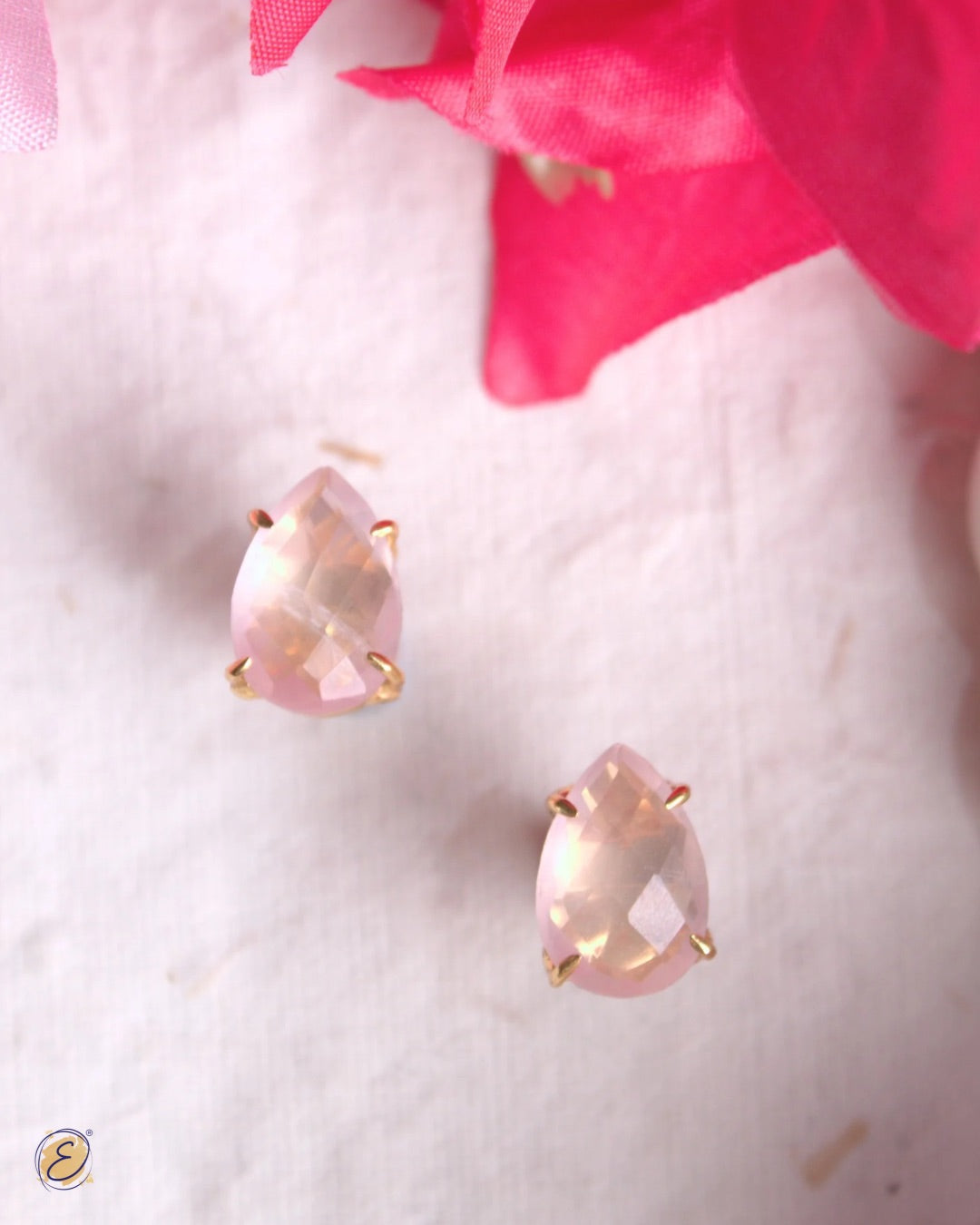 Aria Duo Sidekick Studs – Rose Quartz | PRE-ORDER