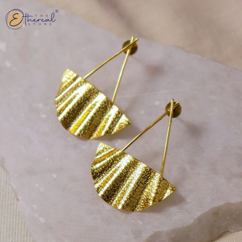 folded gold earrings