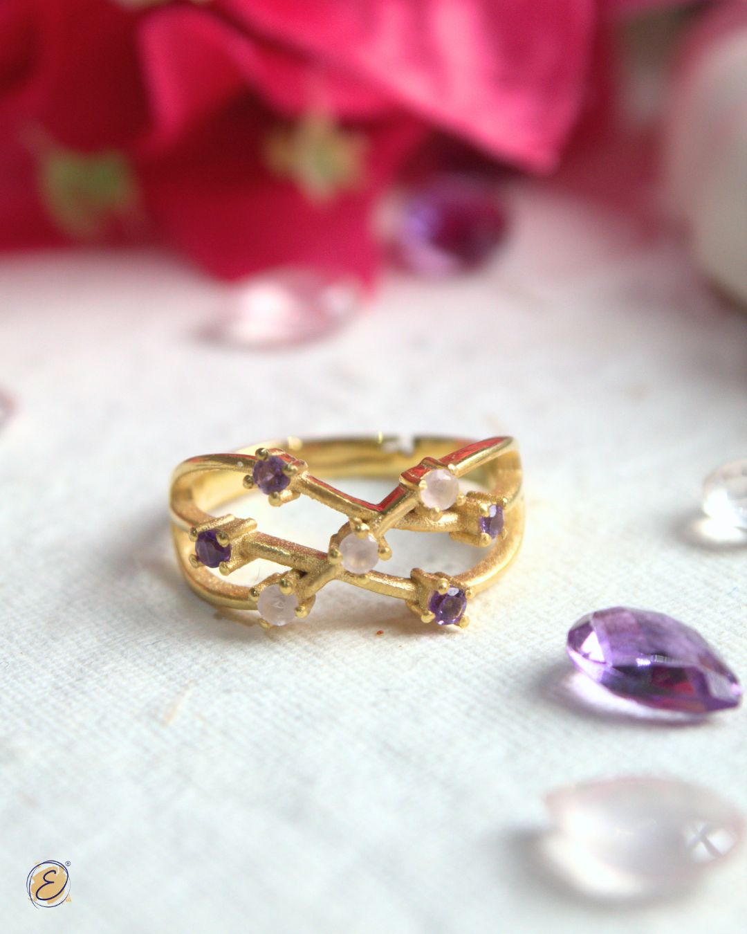 Jiya Cross Stone Ring | PRE-ORDER