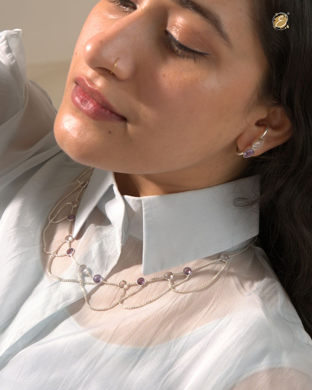 Jiya Cascade Necklace- Silver | PRE-ORDER
