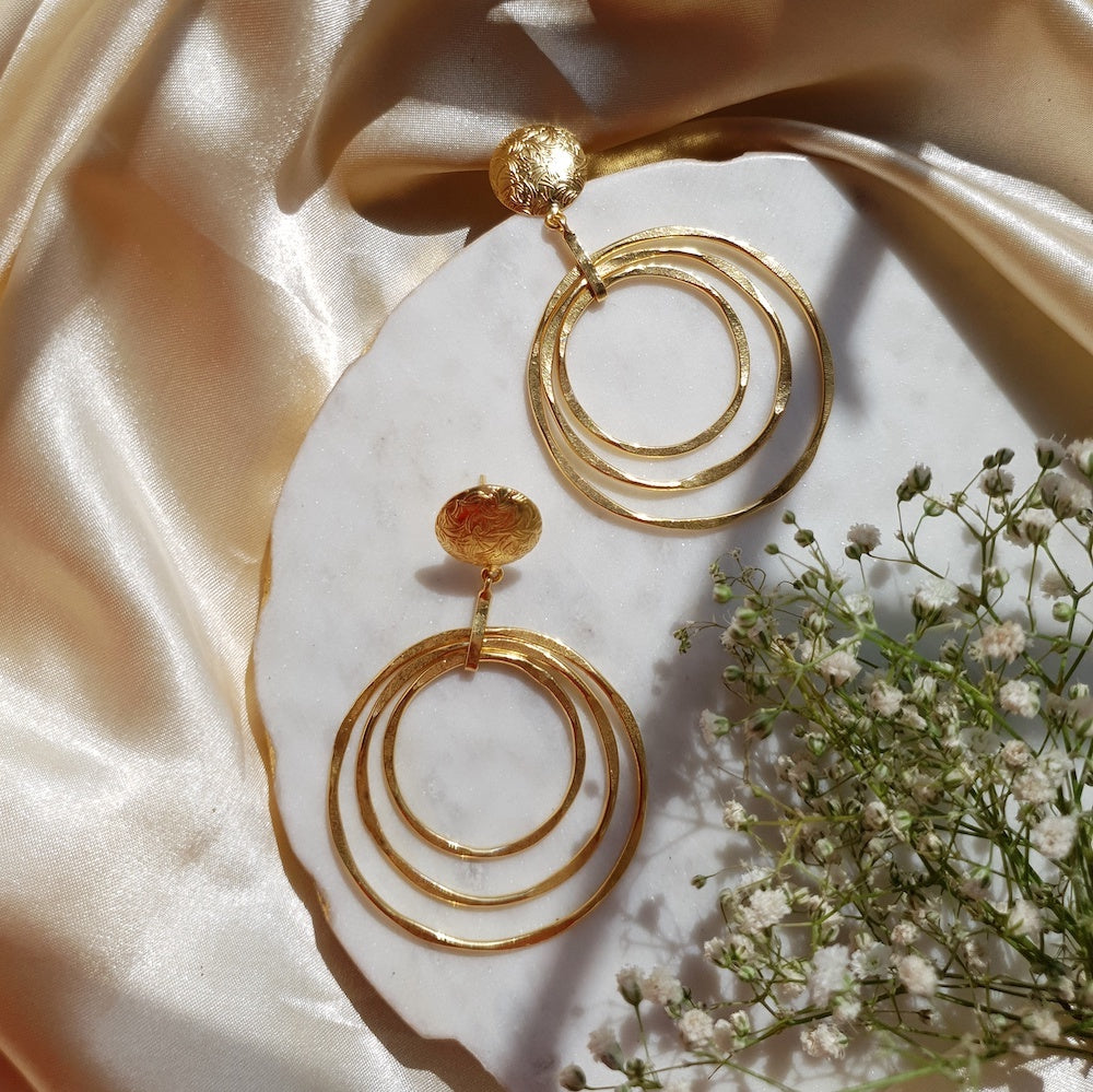 gold circular danglers