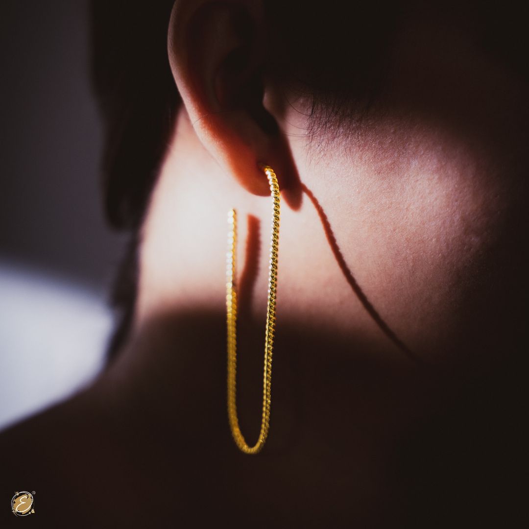 Sleek U-shaped twisted gold hoop earring – Ultra by The Ethereal Store, hand-braided and 18k gold plated for a chic finish