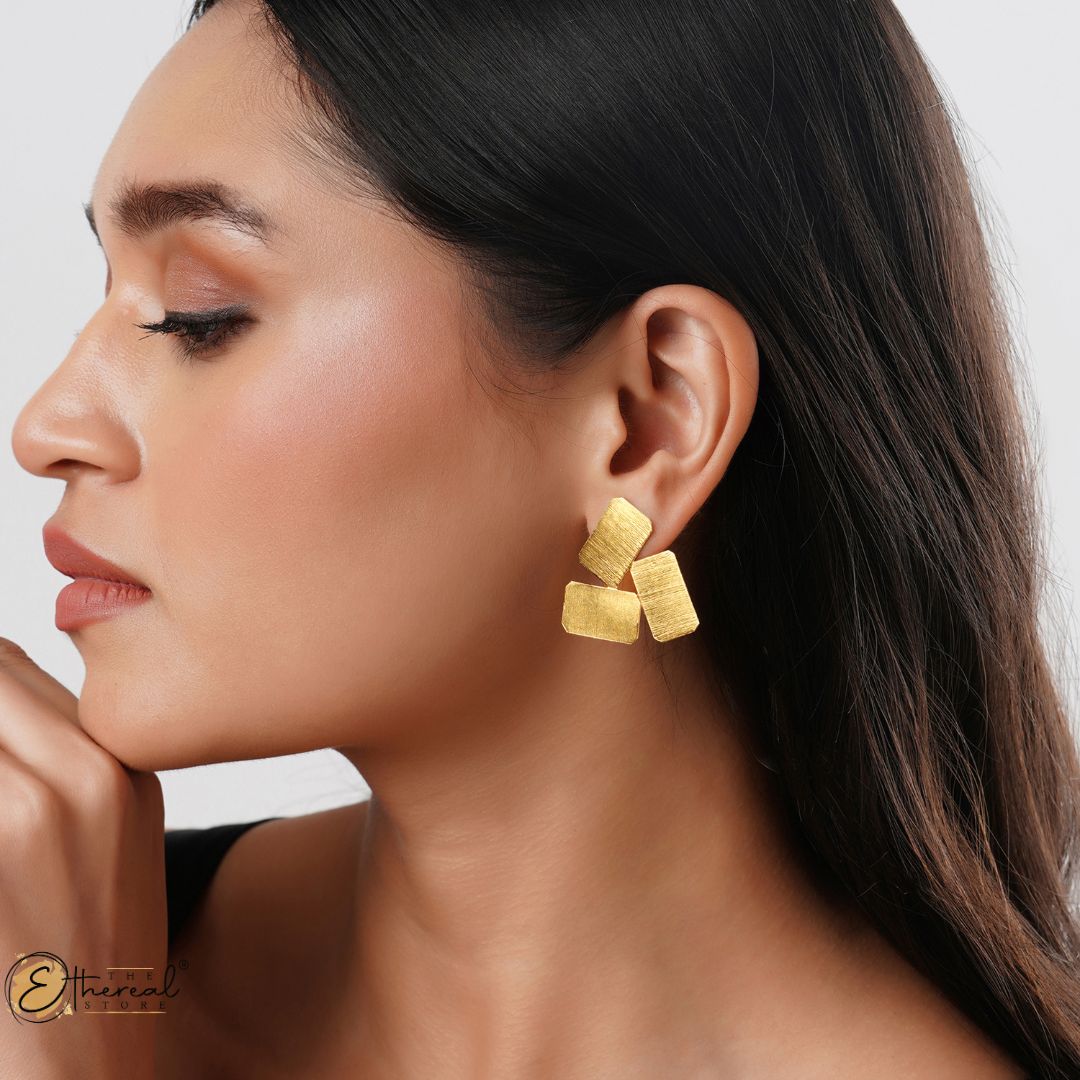 Gold Biscuit Studs