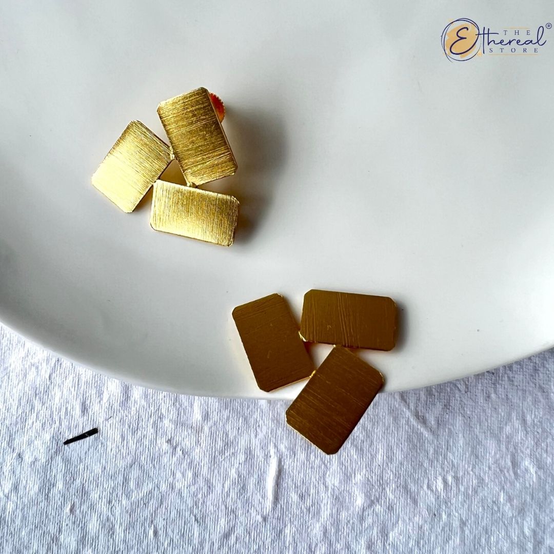 Gold Biscuit Studs