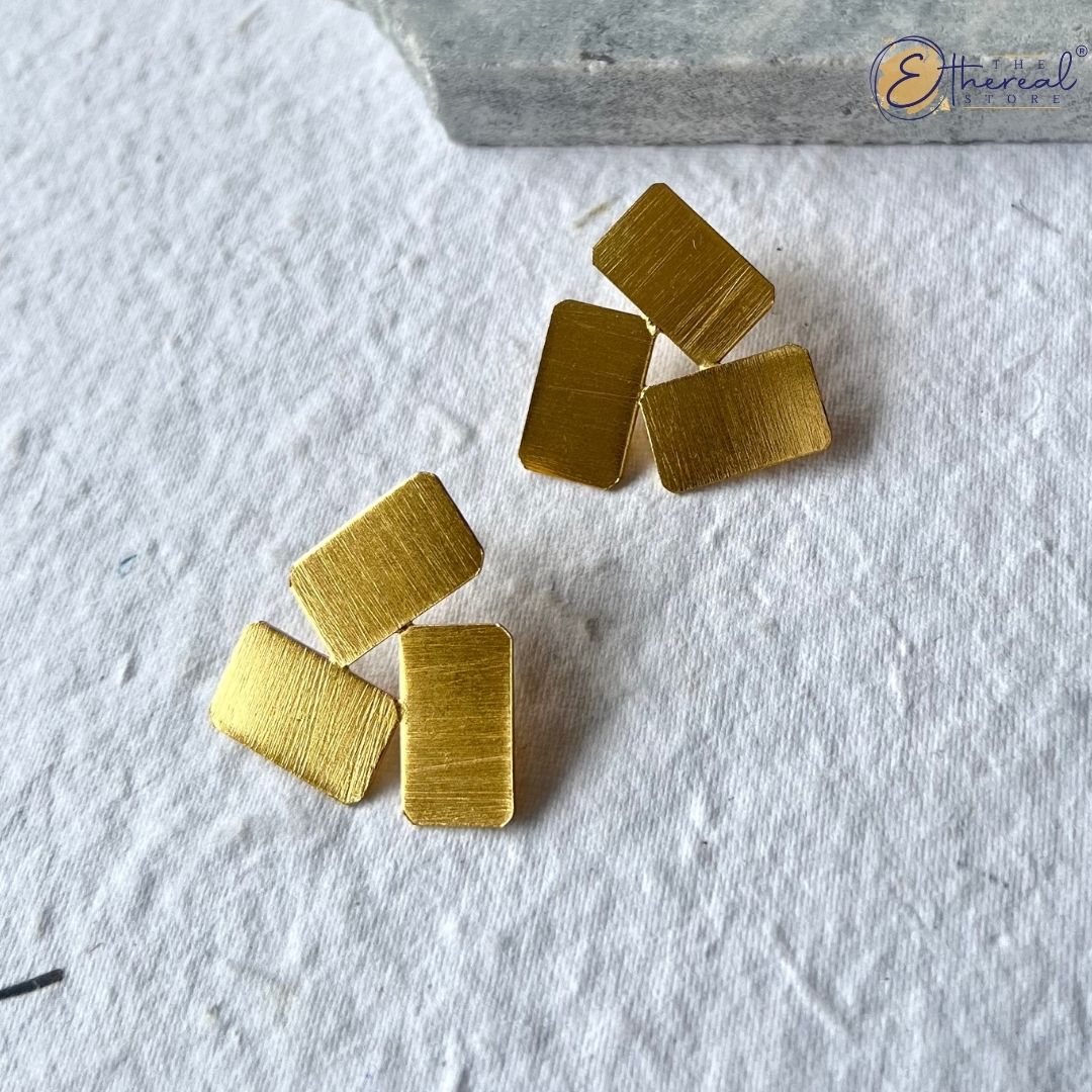 Gold Biscuit Studs