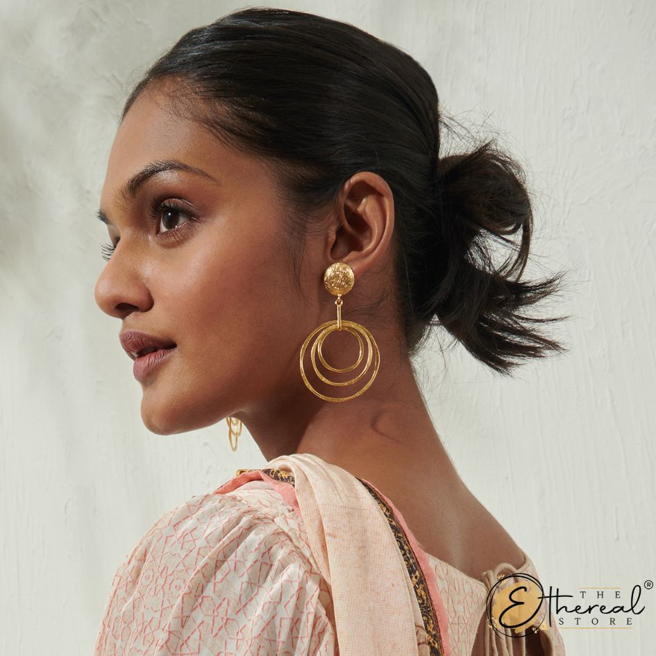 gold circular danglers