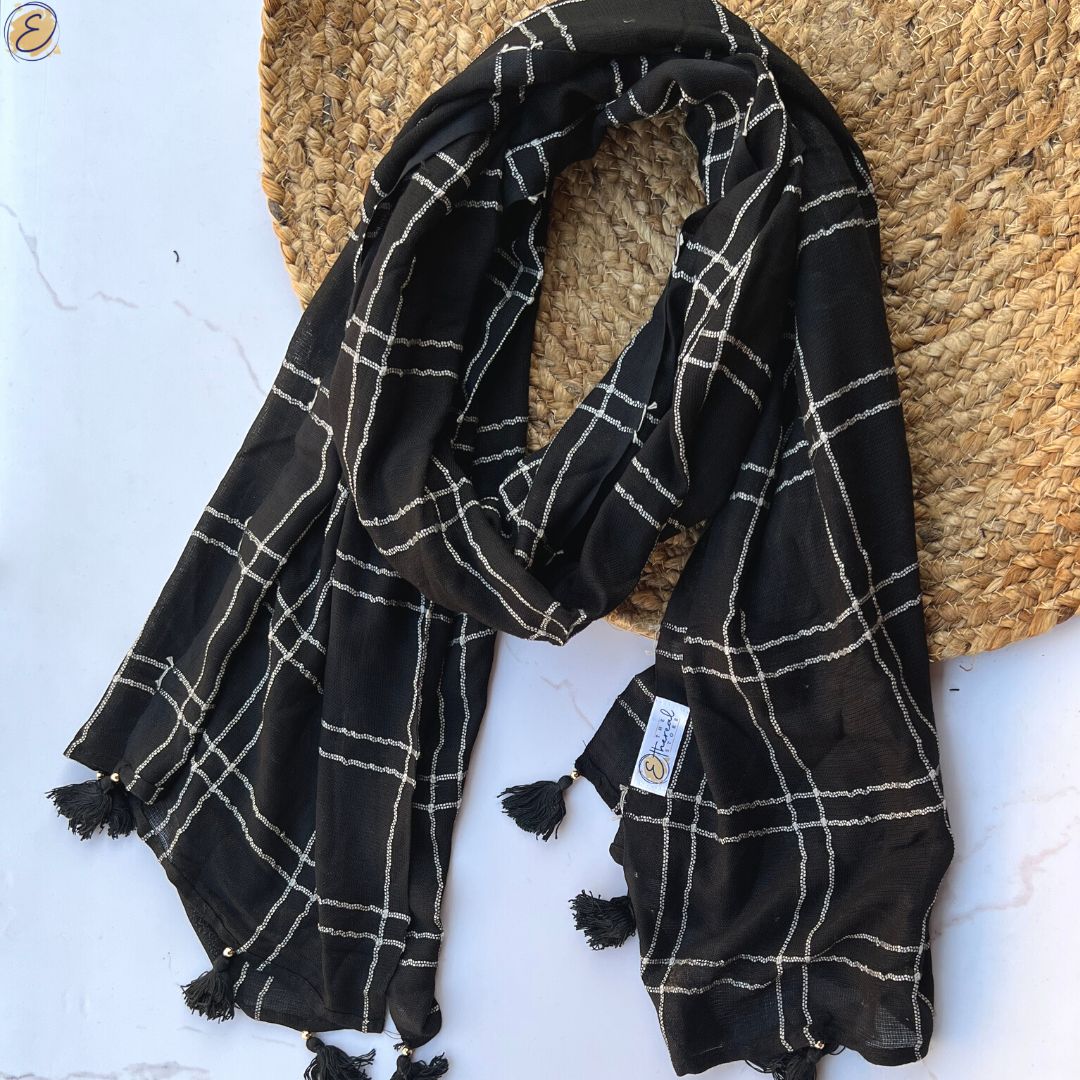 black checkered scarf
