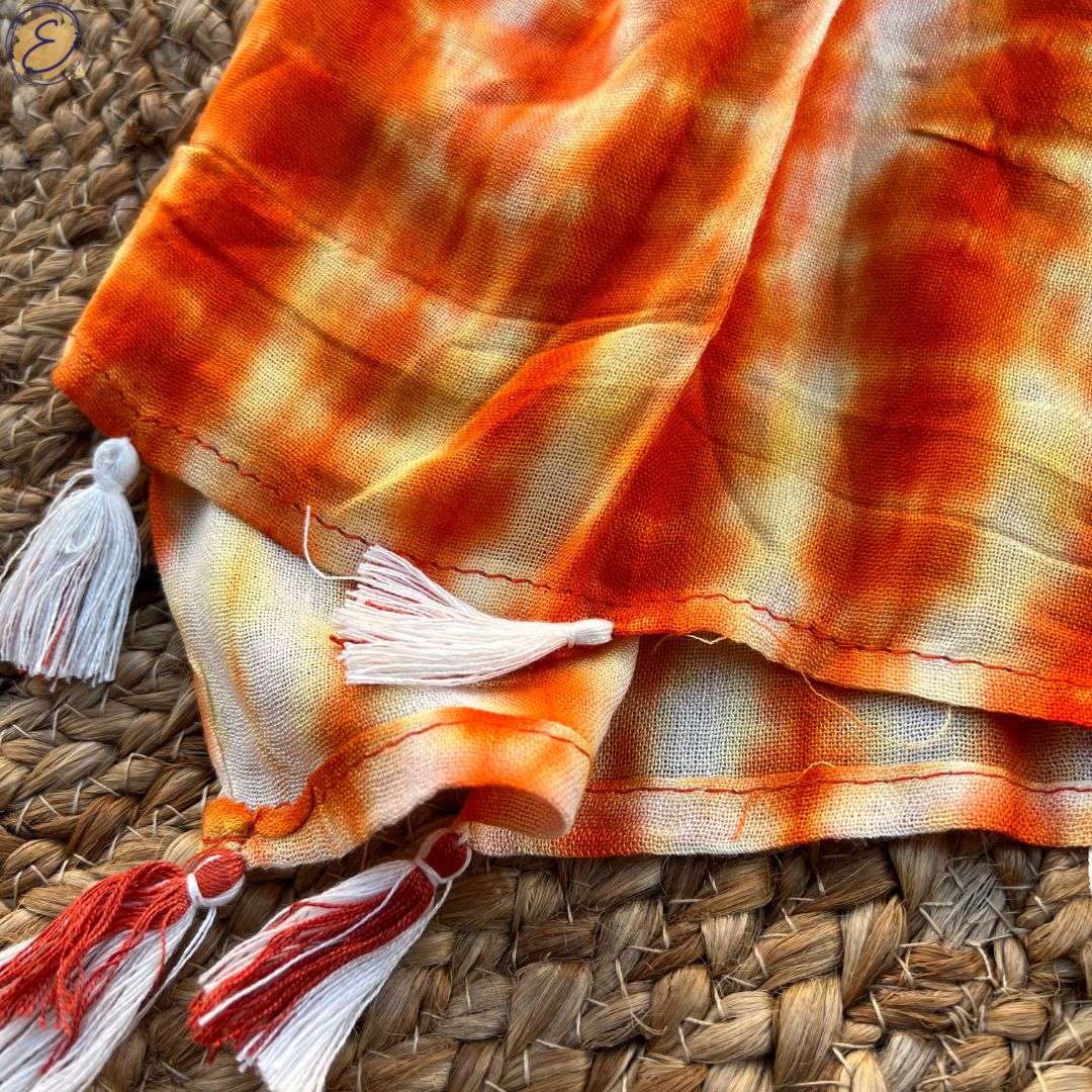 orange tie dye stole