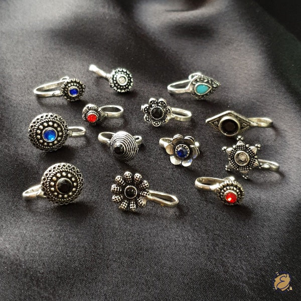 Oxidized Clip On Nose Rings: Effortlessly stylish accessories adding a touch of urban sophistication to any look