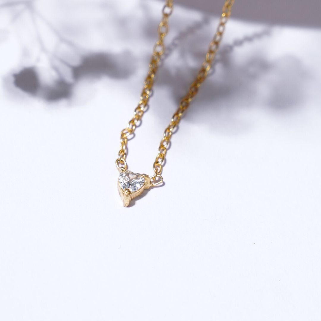 Solitaire Heart Dainty Necklace