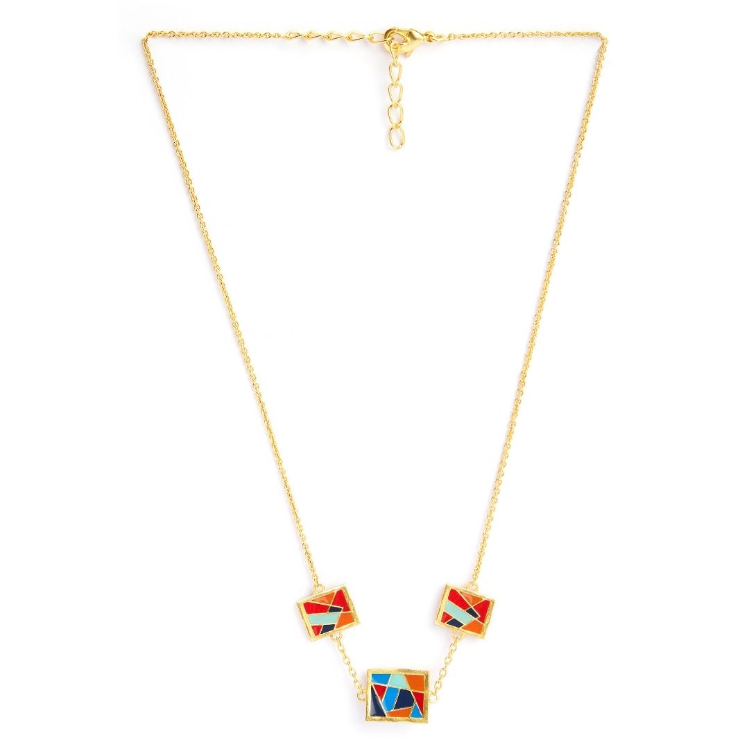 Wedge Necklace Red & Blue