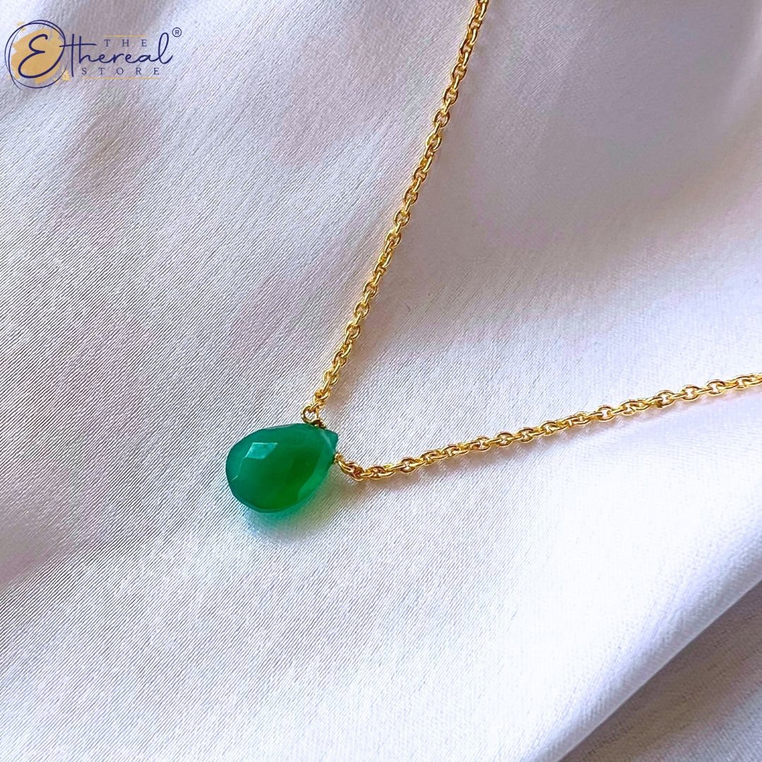 Green Onyx Drop Necklace