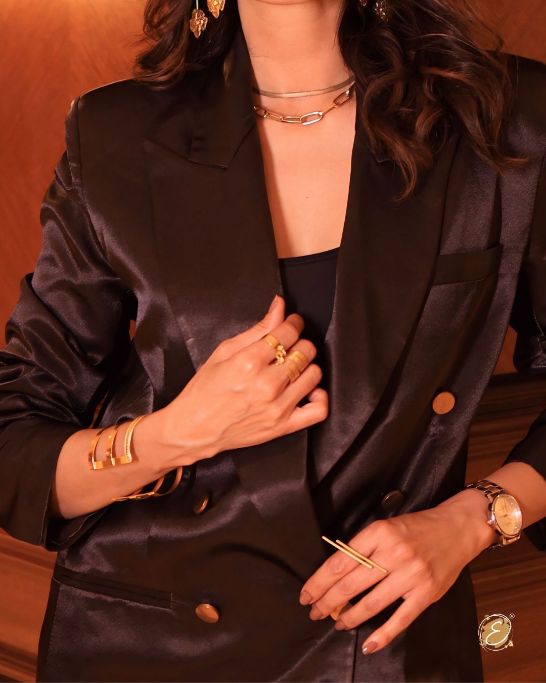 Meghna Kaushik in Gold Cleo Cuff