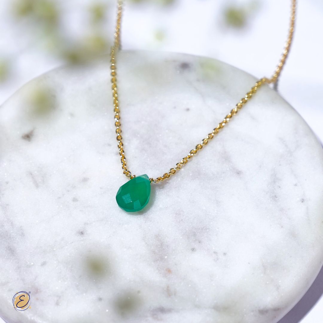 Green Onyx Drop Necklace