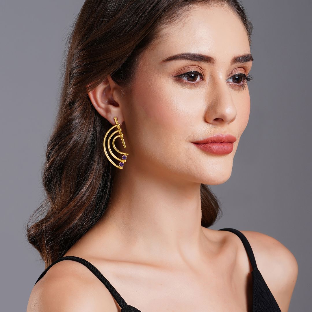 Melody Danglers with Amethyst | Elegant Earrings from The Ethereal Store