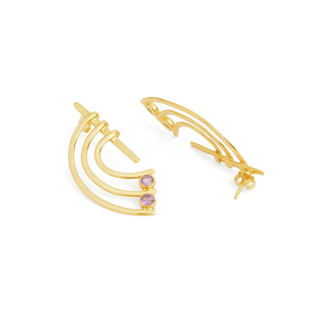 Melody Danglers with Amethyst | Elegant Earrings from The Ethereal Store