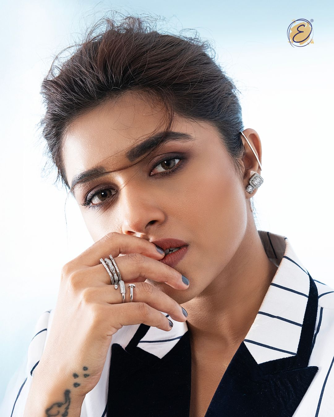 Sanskruti Balgude in Silver Amrapali Earcuff