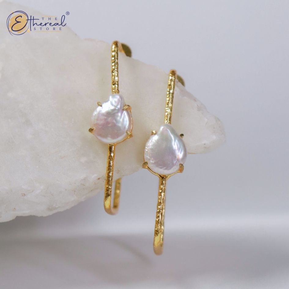 square hoops with pearls