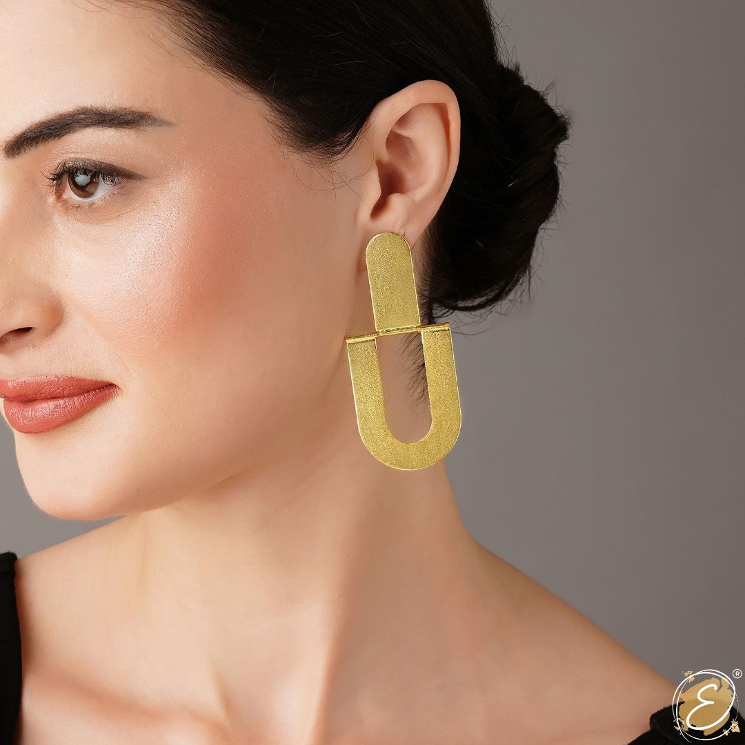 9ct Gold Diamond U Shape Hoop Earrings – Bijou Jewellery