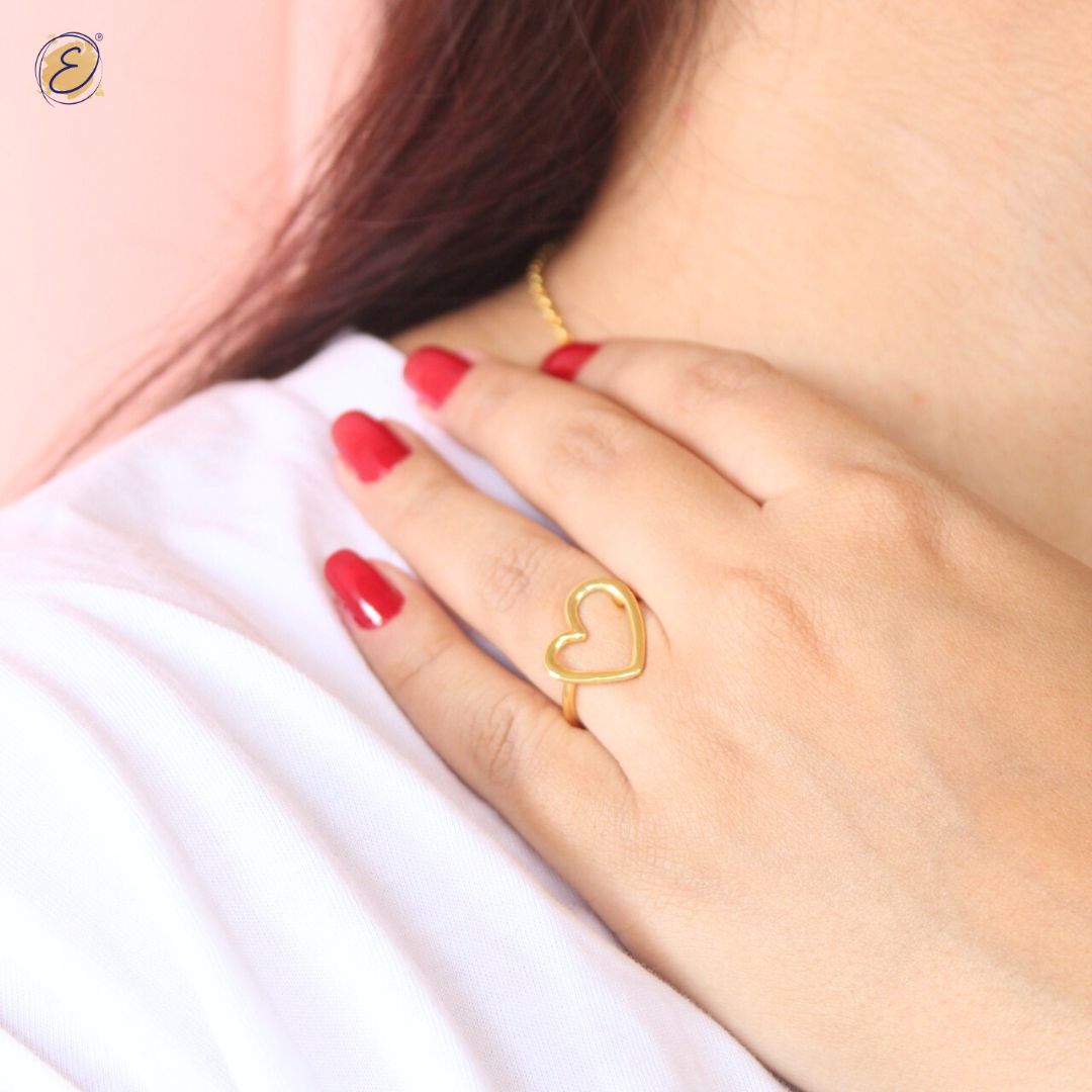 Gold heart shape ring