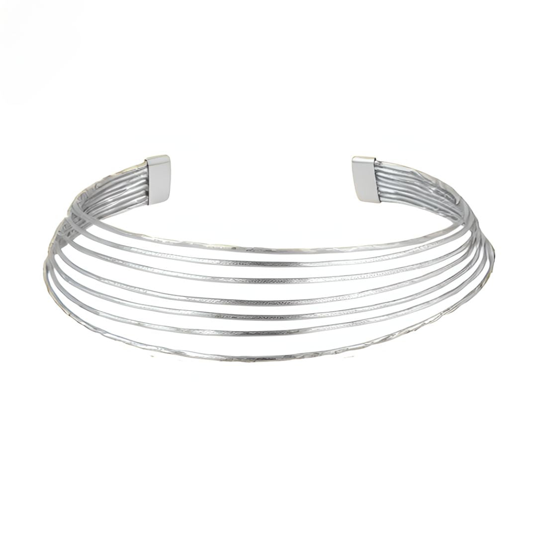 Streak Neck Cuff Silver