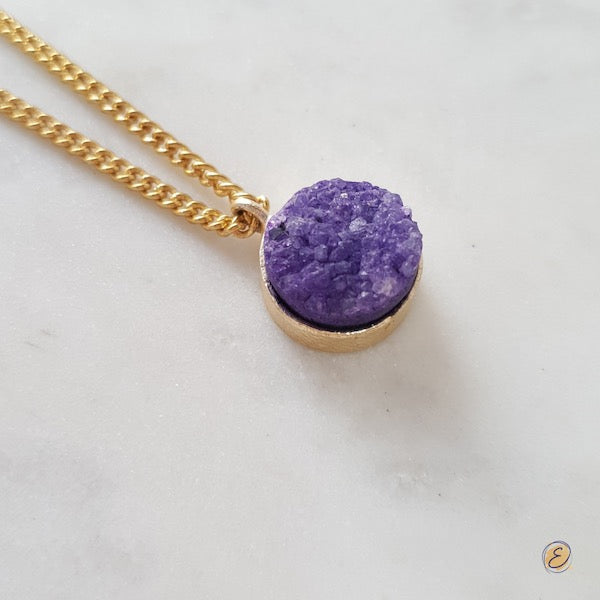 mauve purple stone necklace