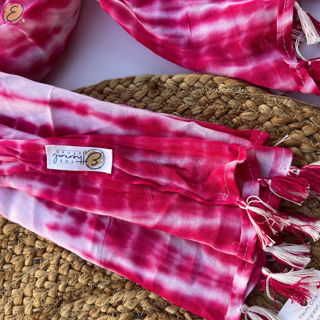 Fuchsia Pink Tie Dye Stole