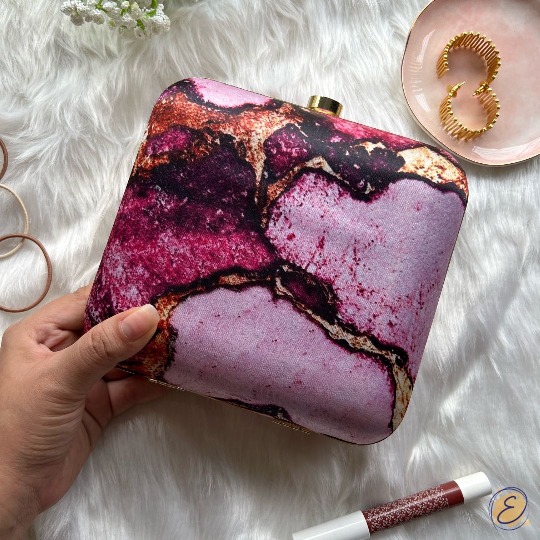 Pink Marble Clutch