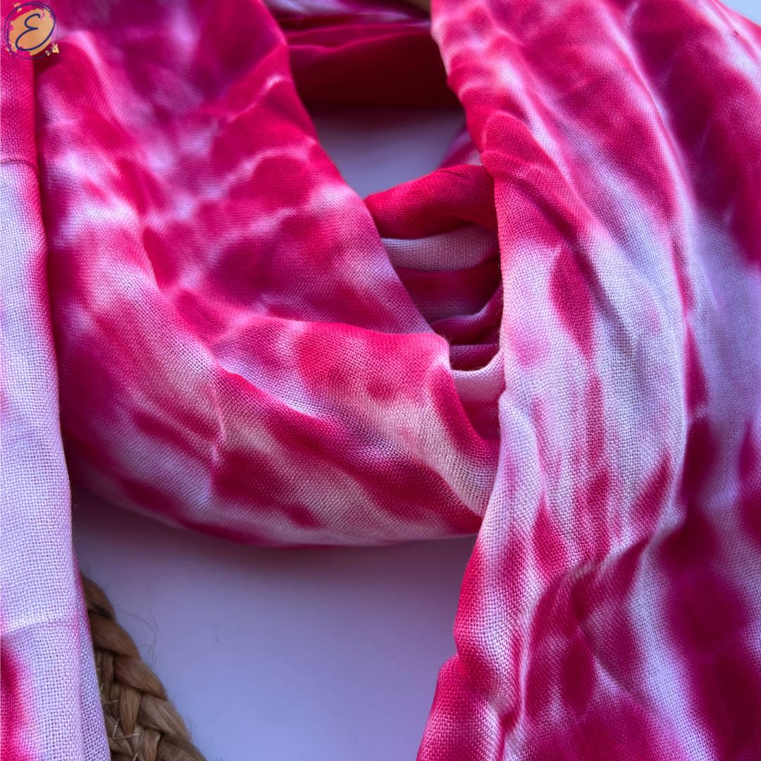 fuchsia pink tie dye stole