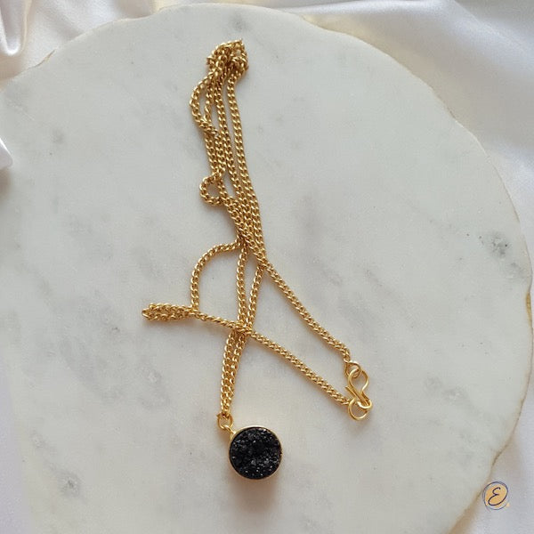black stone necklace